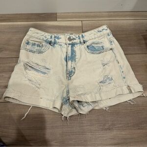 PacSun Mom Jean Shorts Blue Distressed Denim size 27